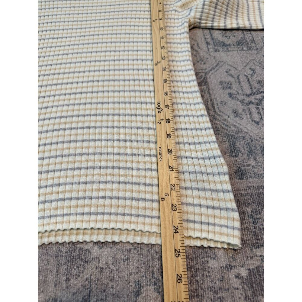 J. McLaughlin Arlette Ribbed Cotton Blend Striped Turtleneck Sweater Large - Picture 7 of 9